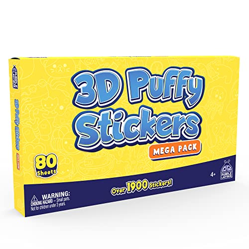 Purple Ladybug Puffy Stickers For Kids - 80 Different Cute Sticker Sheets With Over 1900 3D Stickers For Boys & Girls - Assorted Kids Stickers Pack Includes Stars, Animals, Dinosaur, Cars, & More #TOP7