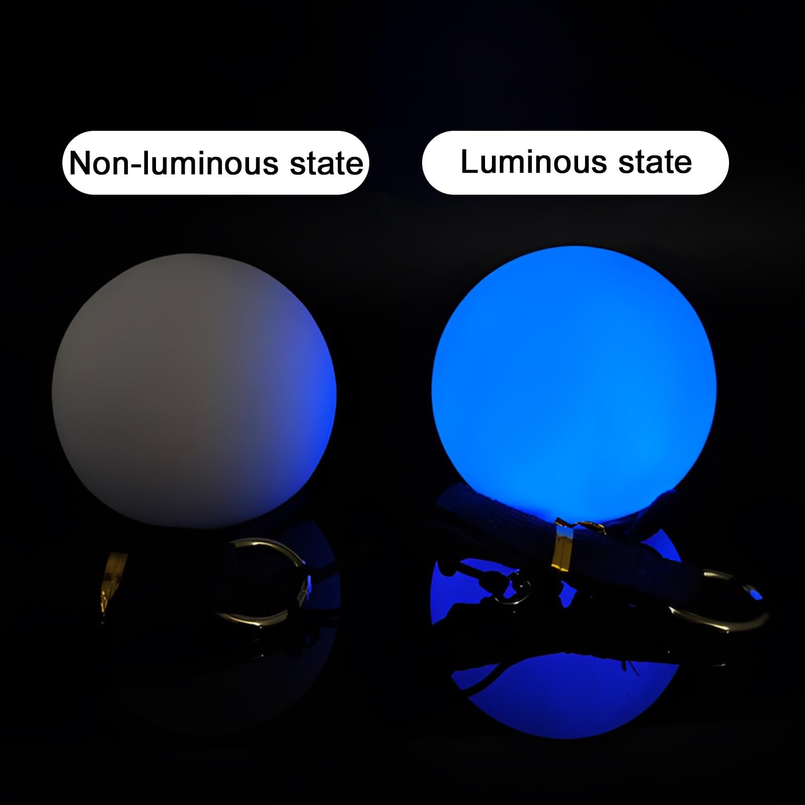 4 sztuki kulek LED Poi: PVC Poi Ball LED Glow Poi Ball z tęczowymi kolorami i efektem stroboskopowym, piłki do żonglowania z regulowanymi podwójnymi pętlami linek, świecąca piłka dla początkujących i