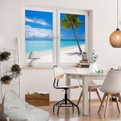 Vinilo adhesivo para ventana con diseño océano moderno 17.7x23.6 in x2 pcs miniatura 5