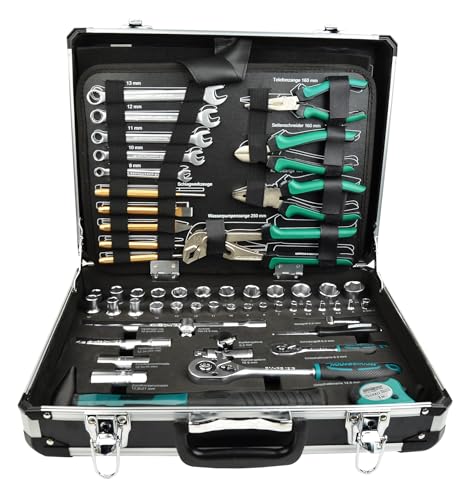 Brüder Mannesmann Alu-Werkzeugkoffer, bestückt, 160-teilig | M29078