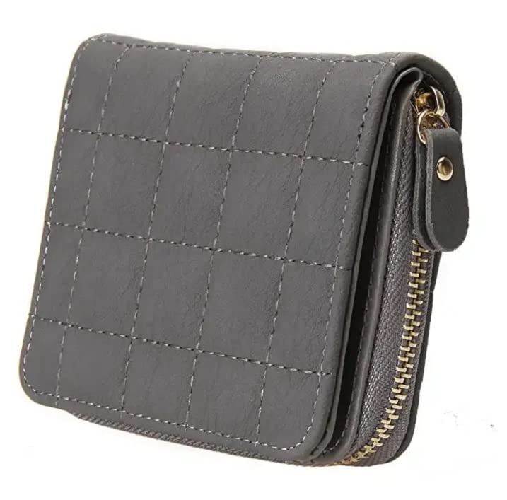 Bi-Fold Women's Purse Wallet Card Organizer Coin Purse Women's Card Holder Girls Wallets Credit Card Holder Female Hand Clutch Women Wallet Ladies Wallets Coin Purse (Grey)-image-45