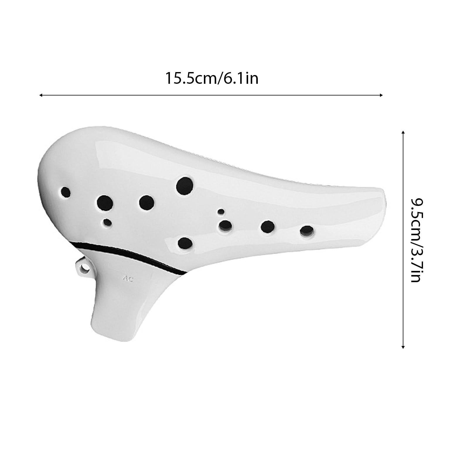 Keenso Ocarina, 12-otworowy Alto C Ocarina Ceramic Flute Instrument z żywicy ABS z Gładkim Ustnikiem Dmuchającym dla Początkujących i Profesjonalnych Graczy (WHITE)
