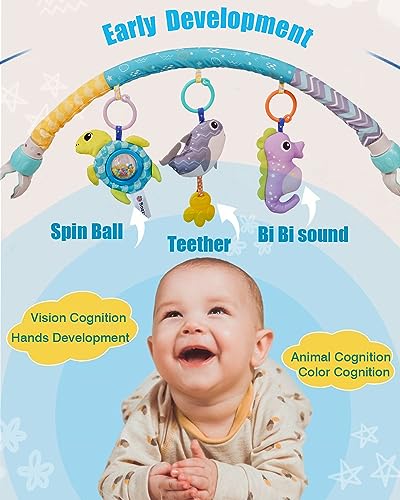 Image of Pau1Hami1ton Car Seat Toys, Stroller Toys,Car Seat Toys for Babies 0-6 Months,3 Month Baby Toys Fit for Crib Bed,Stroller,Car Seat,Baby Gifts.S-19(Whale)