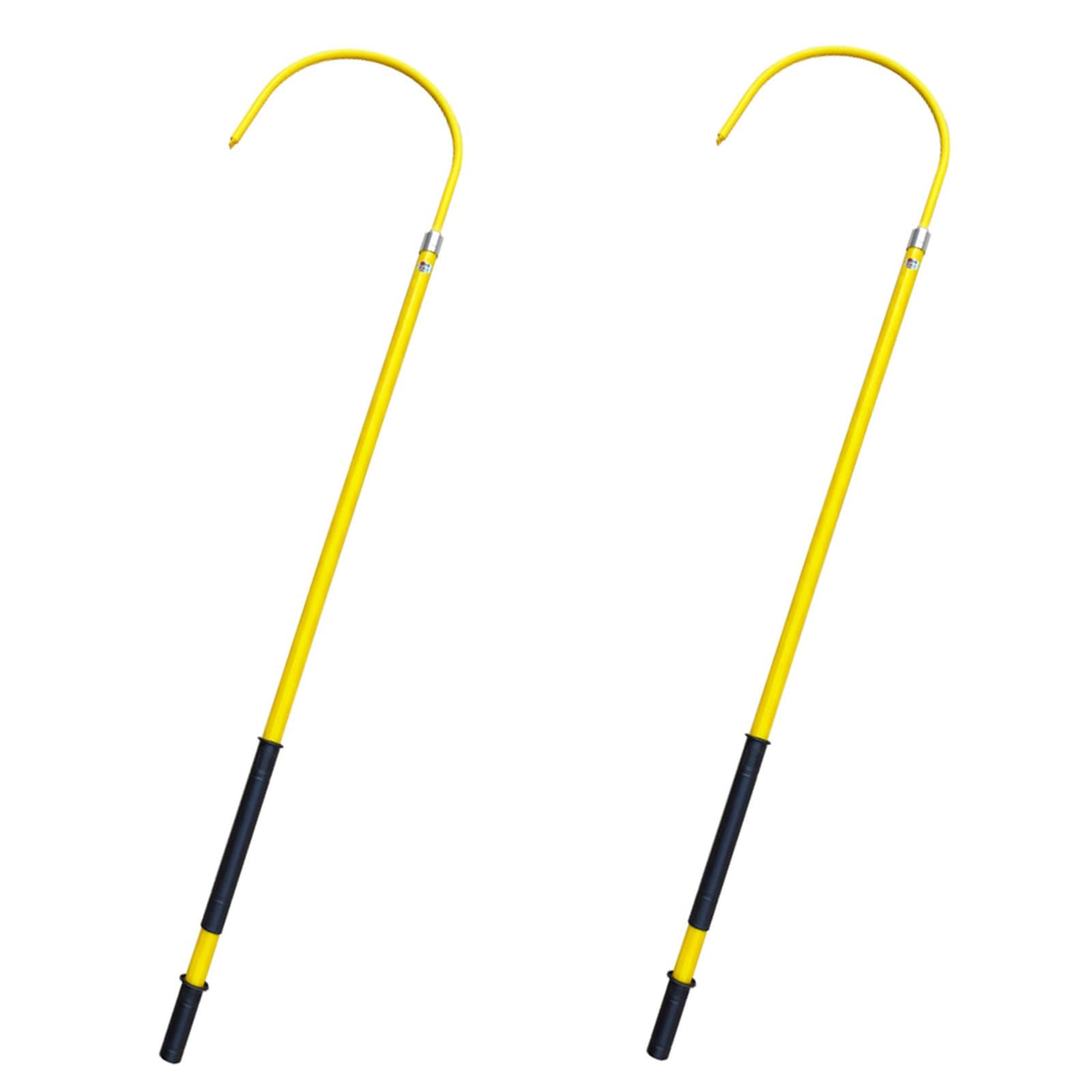 JKJZSALJ Safety Rescue Hook,High-Voltage Insulated Rescue Pole -Professional Electrocution Rescue Tool For Fire Electricians, Anti-Electrocution Safety Hook, Yellow,2pcs Yellow,79in/2m/6.5ft (110 KV)