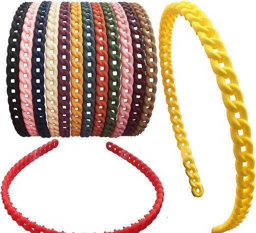 Multicolor plastic hairband(pack of 12). Trendy - Everyday Premium Comfortable Stylish Durable Beautiful Fashionable Attractive Versatile Perfect Seasonal Classic Adjustable-image-37
