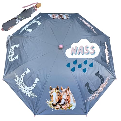 HECKBO Magic & Reflektor Mädchen Regenschirm - Pferd - wechselt bei Regen...