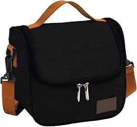 Bolsa Lancheira Térmica Com Alça Para Marmita Trabalho Passeios Escola (Preto)