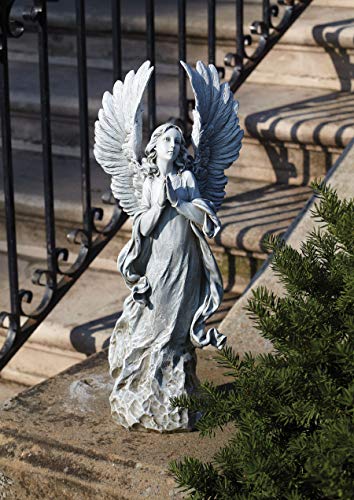 Estatua ángel rezando de resina 21 pulg miniatura 4