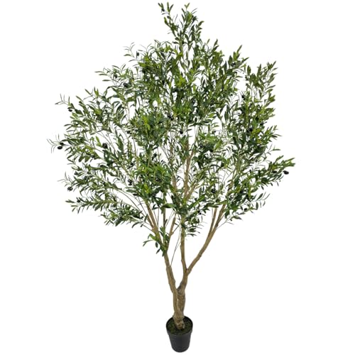 VIGGDA 8ft Tall Artificial Olive Potted Tree
