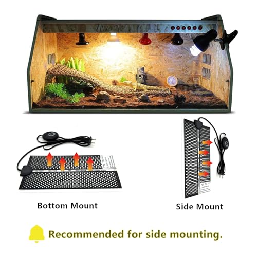 PeSandy Reptile Heat Pad with 7 Button Temperature Adjustment, Under Tank Terrarium Heat Mat for Reptiles Tortoise Snakes Lizard Gecko Frog Hermit Crab and Other Small Animals, 7W Reptile Heating Pads