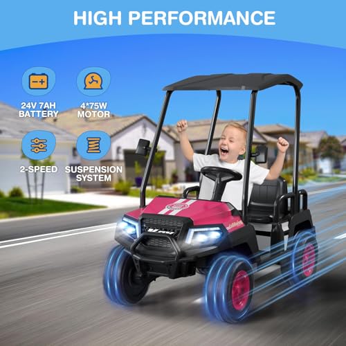 Image of LIGIANT 24V Ride on Car for Big Kids, 4-Seaters Kids Golf Cart
