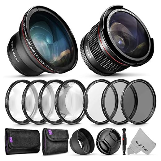 58mm Altura Photo Essential Accessory Kit for Canon EOS Rebel DSLR Bundle with Altura Photo Fisheye and Wide Angle Lenses