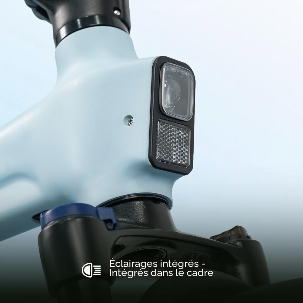 Ado Air20Ultra2026 Vélo électrique pliable, 25 km/h pour adultes, 36 V 9,6 Ah, autonomie 100 km, écran LCD, système MIK, capteur de couple, transmission par courroie, app, NFC, sac avant