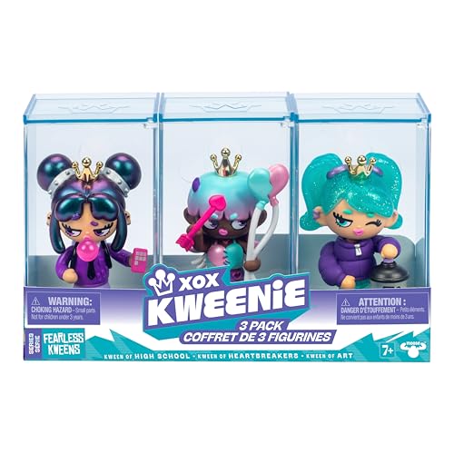 Fearless Kweens Series Premium Figurine and Display Case 4 Inch/Approx 10cm Tall Collectible Art-Toy 3 Pack Every Kween is Unique