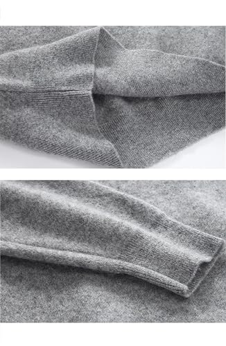 Men's 100% Pure Cashmere V-Neck Sweater for Business Casual Long Sleeve Pullover4