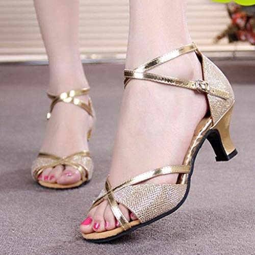 Sapatos femininos dança baile salsa latina dança de salão quadrado feminino salto médio feminino san
