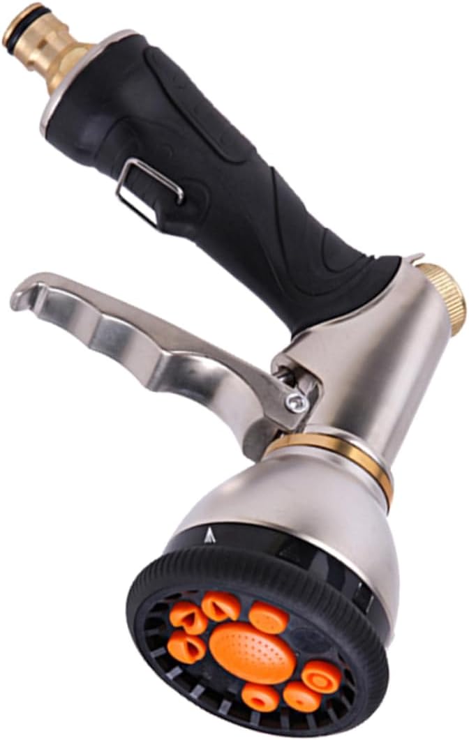 Kisangel 9-Function Zinc Alloy Garden Hose Water Sprayer Nozzle for Lawn and Car Washing Heavy Duty Multi-Functional Handheld Watering Tool