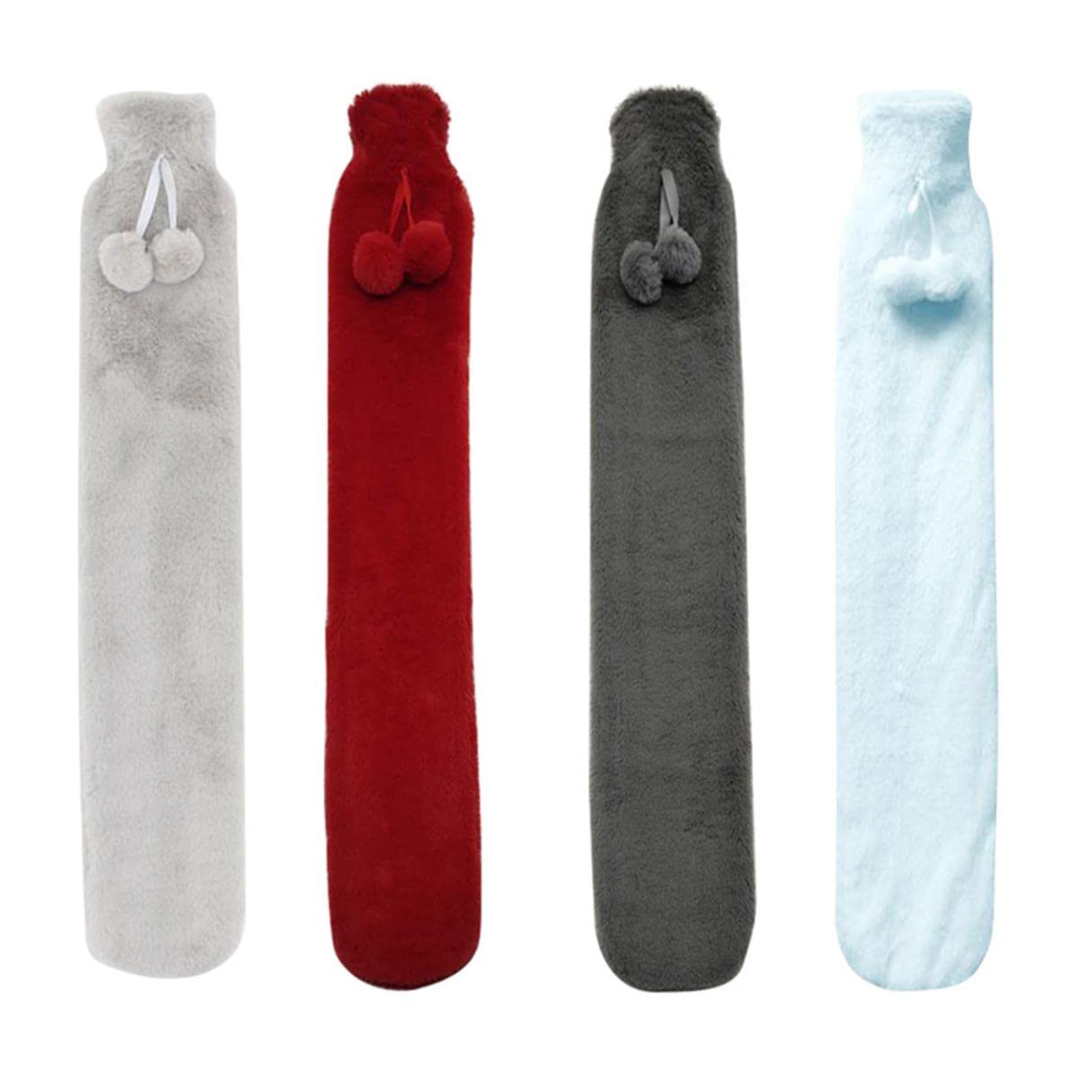52 x 9,5 cm Lange Wärmflaschentasche, grau, Abnehmbarer Bezug, extra Lange Gummi-Wärmflasche, Taille, Hand, Fußwärmer, CC-E-1000 ml