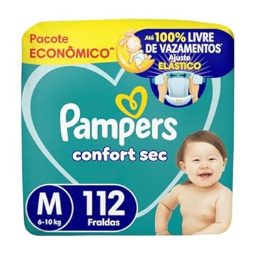 Fralda Pampers Confort Sec Tamanho M 112 Fraldas Descartáveis