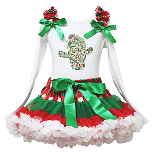 Vestido de Cinco de Mayo en algodón premium con estampado de cactus y falda roja de alta costura