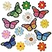 16× Applikationen zum Aufbügeln für Erwachsene Blumen Applikationen zum Aufnähen Kinder Aufbügler Flicken Aufbügeln Schmetterlingsmuster Stickerei Patch für Mädchen Jungs Aufbügel Patches zum Jeans