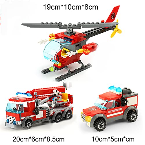 Pidepcos LEGO 774 PCS Feuerwehrwagen Auto Hubschrauber Boot Bausteine Stadt Feuerwehr Figuren Spielzeug Feuerfahrzeug… – Bild 5