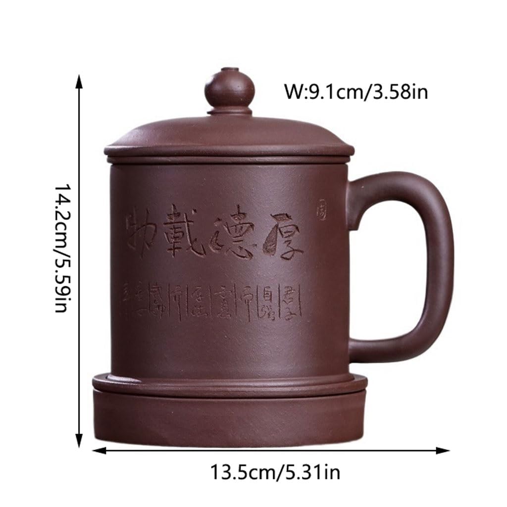 Tasse à thé Tasse à thé Domestique 420 ML, Tasse à Sable Violet avec Couvercle, Filtre à Doublure, Tasse à thé et séparation de l'eau, Service à thé de Bureau Tasses à thé réutilisables