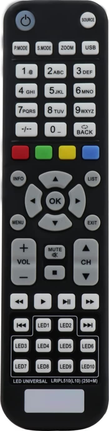 HDF Universal Remote Control Compatible with All Indian & Chinese LED LCD Smart TV - Remote Control Used for Non Branded, Local & Chinese Televisions LCD LED Smart TV | Pairing Required (Black)