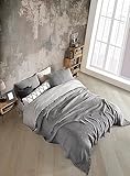 Picture of Organic Cotton 4-Layer Muslin Oversized Coverlet (100 x 125 Inches) – Lightweight Top Layer Bedspread, Reversible, Breathable & Ultra Soft, Pre-Washed, No Ironing Required (Gray & Pale Gray)