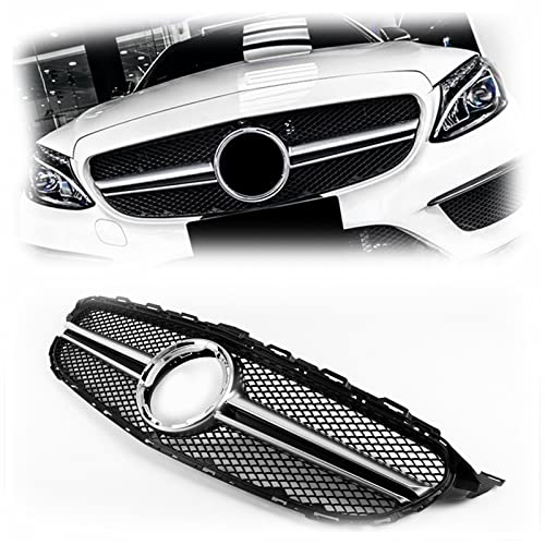 Grille calandre style AMG pour Benz W205 argent pare-chocs supérieur