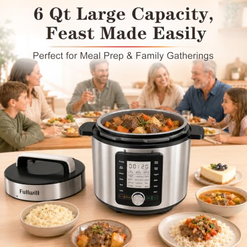 Image of Fullwill 6QT Electric Pressure Cooker with 24 Presets,Olla de Presion