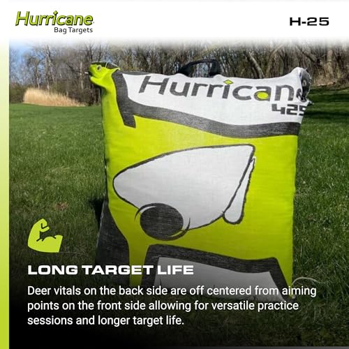 Image of Hurricane 2-Sided High-Velocity Archery Bag Target, High-Visibility Aiming Points, Off-Center Deer Vitals on Back, Heavy-Duty Handle for Easy Transport