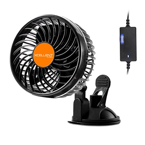 Xcellent Global Ventilateur de voiture rotatif de 24V avec régulateur de vitesse en continu refroidisseur d'air AT031