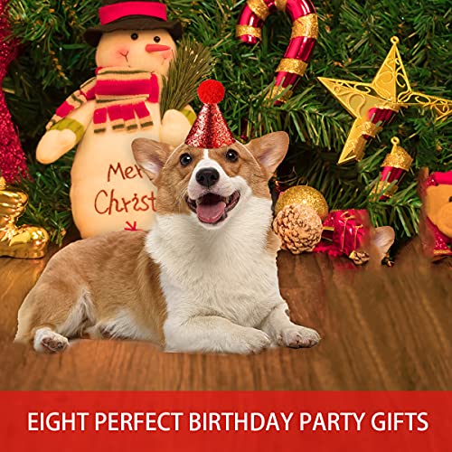 Beiabang 8 Pcs Dog Birthday Hat For Pets Party Pet Headband Hats Charms Grooming Accessories Photo Props For Puppy Kitten Small Cats Dogs #TOP4