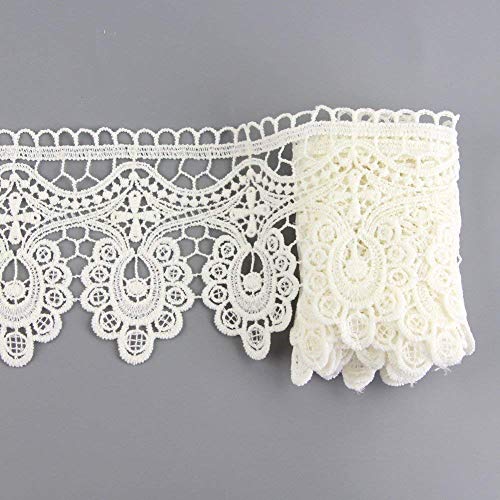 Yontree Floral Venise Lace Applique Sewing Trim Bridal Wedding Applique White 2 Yards #TOP5