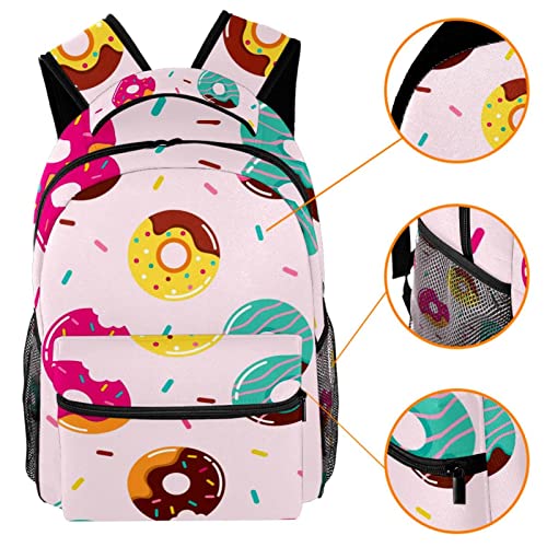 Mochila al aire libre con patrón de donas para la universidad 3