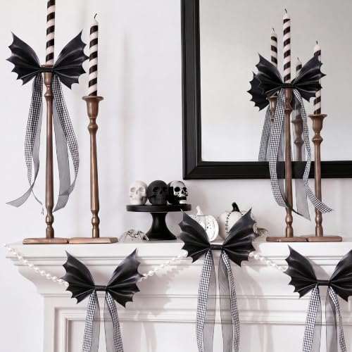 Halloween Spooky Gothic Black Bat Bow Garland, 6.5 Ft - image 3