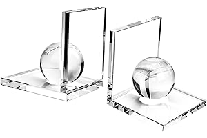 MerryNine Crystal Clear Bookends: A Touch of Elegance and Functionality