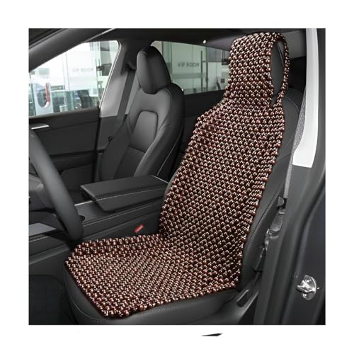 MTRPS Natural Wood Beaded Seat Cover Cool & Breathable Back Massaging Cushion for Front Seats Automotive Seat Mat to Keep Back from Getting Sweaty While Driving Car Accessories (Coffee)