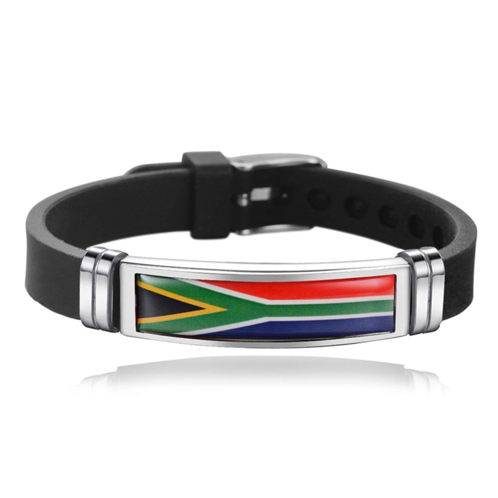 National Flag Style Bracelet Creative South Africa Travel Souvenir Gift Personalized Woven Sport Silicone Wristband Accessories For Men and Women
