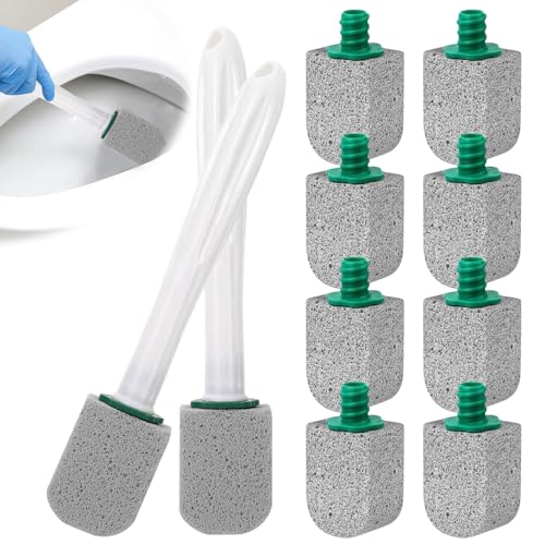 10 pezzi pietra pomice, WC con 2 manici, pulisce potenti anelli d'acqua duri, pietra pomice per la pulizia del bagno, della cucina, della piscina, delle macchie profonde