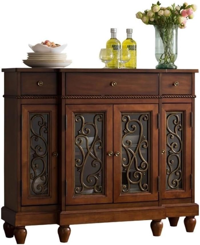 Sideboard Cabinet Storage Cabinets for Kitchen Coffee Bar Farmhouse Sideboard Dining Room Furniture Cabinets Living Room Cabinets Sideboard Cabinet with Drawers(A)