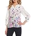 Ivanka Trump Women's Floral Border Print Peasant Top