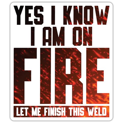 Welder Welding Vinyl Peel and Stick Decal Sticker - for Toolboxes, Lockers, Cars, Trucks, Windows, Laptops, Cups and More - 5 Inches at Largest Point (Welder on Fire)