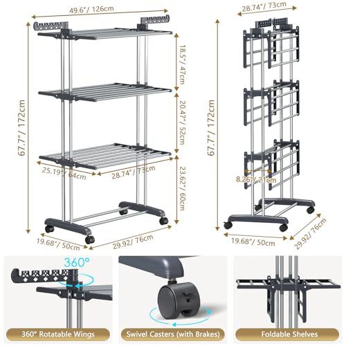 43% Off PurKeep Clothes Drying Rack with Wheels - Image 6