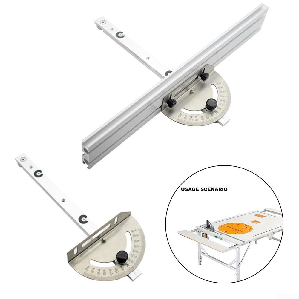 Holzbearbeitung Tischsäge, Einstellbares Winkellineal Gehrungslehre Set, mit Spurstop-Rückseite, Aluminiumoxid-Schienen, Führung für verschiedene Schnittwinkel (B)