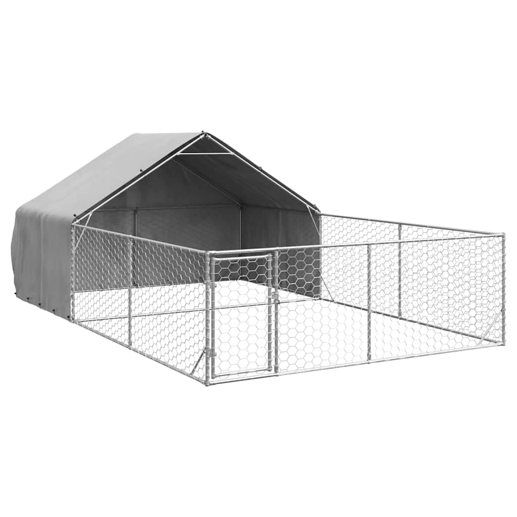 Festnight Cuccia per Cani da Esterno con Recinto 6x3x1,9m in Acciaio Zincato - Box e Gabbia per Cani