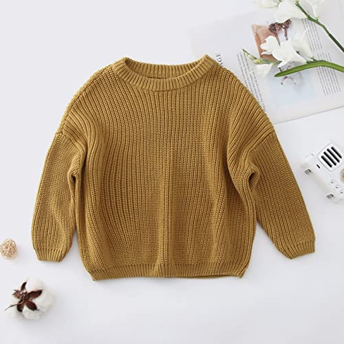 sfdgfhyf Toddler Baby Boy Girl Oversized Knit Sweater Chunky Long Sleeve Crewneck Pullover Sweater Shirt Top3