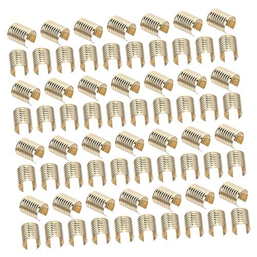 Angoily 100Pcs Leather Rope Clips for Jewelry DIY Cylindrical Fastener Crimping Cord Tubes for Necklaces Bracelets Keychains Crafts Smooth Surface for Easy Use