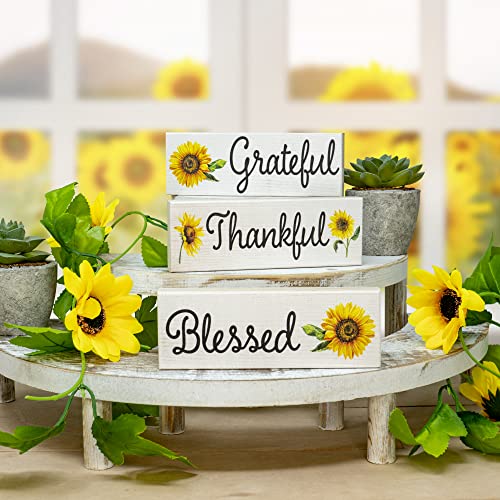 JennyGems-Sunflower-Decor-Grateful-Thankful-Blessed-3-Piece-Wooden-Block-Set-Farmhouse-Sunflower-Tiered-Tray-Decor-Sunflower-Gifts JennyGems Sunflower Decor Grateful Thankful Blessed 3 Piece Wooden Block Set Farmhouse Sunflower Tiered Tray Decor Sunflower Gifts